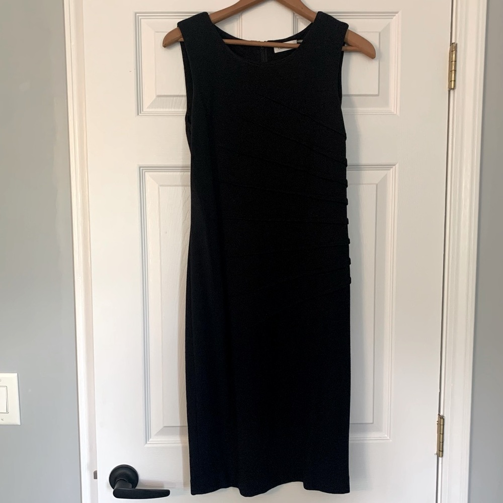 Calvin Klein black ruched dress size 4